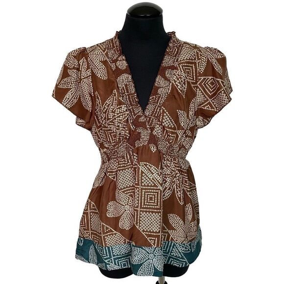 BCBGMAXAZRIA Silk Y2K Sheer Blouse - Women’s L - Picture 1 of 7